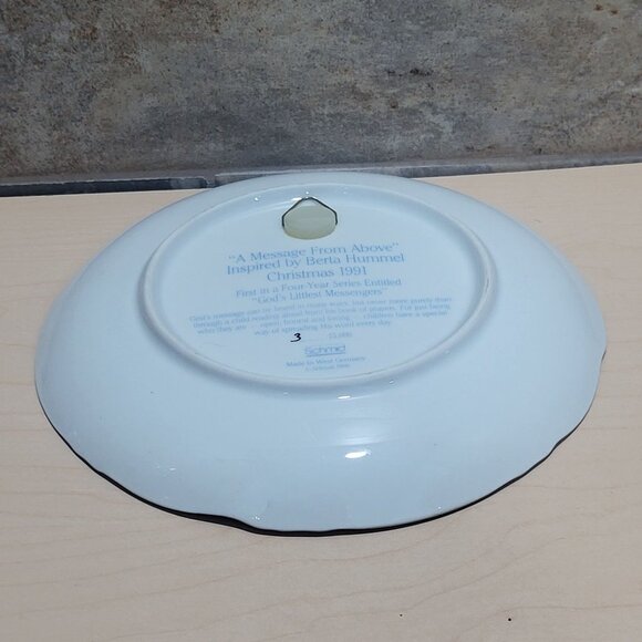 Schmid Hummel Christmas 1991 A Message From Above Decorative Wall Hanging Plate - Picture 11 of 11